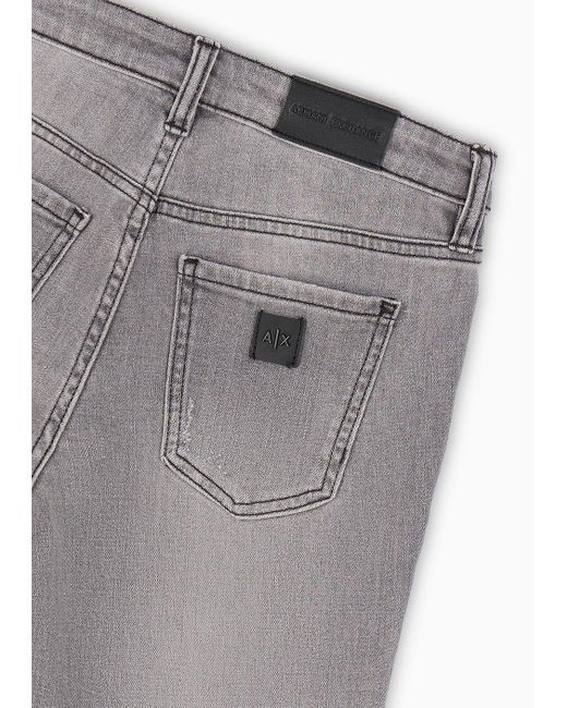 Jeans J01 Super Skinny In Cotton Denim Stretch di Armani Exchange in Gray