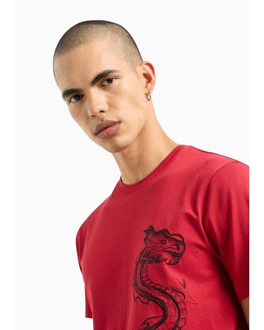 Armani Exchange Red Lunar New Year T-shirt for men