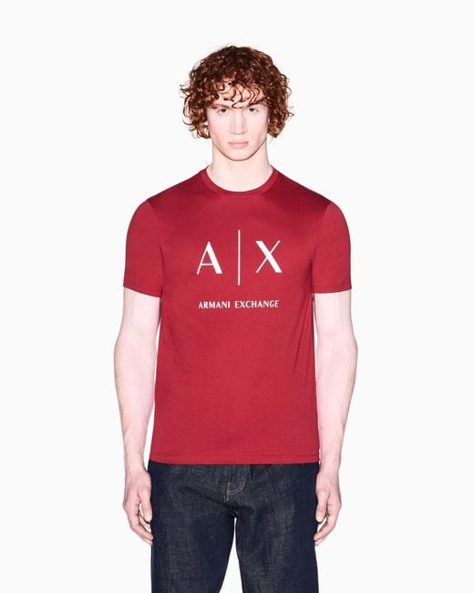 ARMANI EXCHANGE Red Slim Fit T-Shirt Essential Cotton Jersey for men
