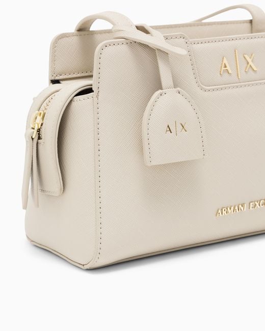 ARMANI EXCHANGE Natural Crossbody Messenger Bag With Outside Coating