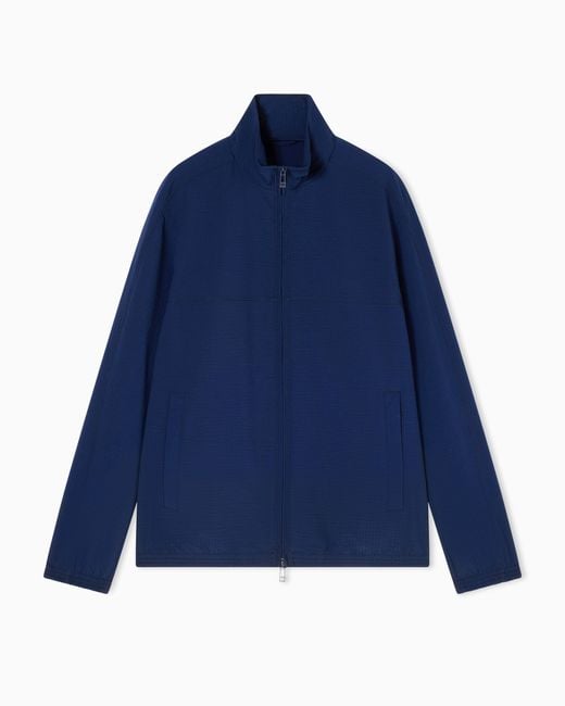 ARMANI EXCHANGE Blue Technical Fabric Blouson for men