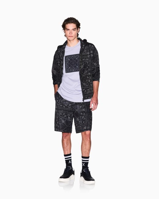 T-Shirt Regular Fit Con Stampa Caleidoscopio di ARMANI EXCHANGE in Gray da Uomo