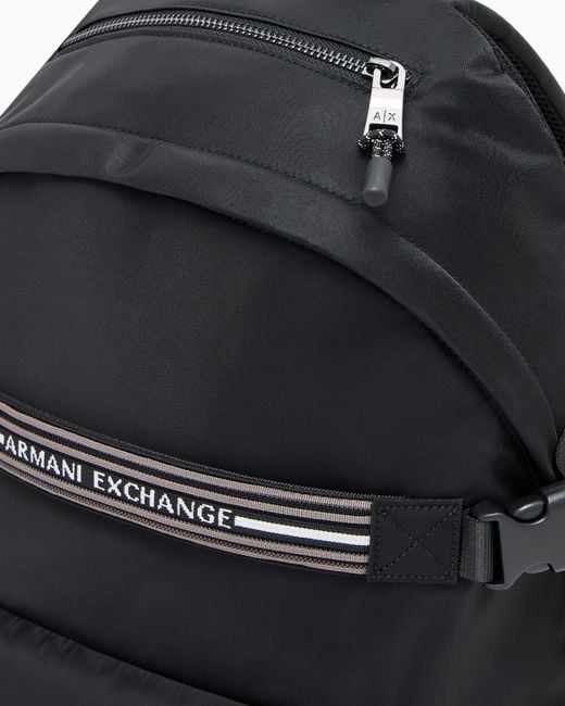 Zaino Con Strip Con Logo di ARMANI EXCHANGE in Black da Uomo