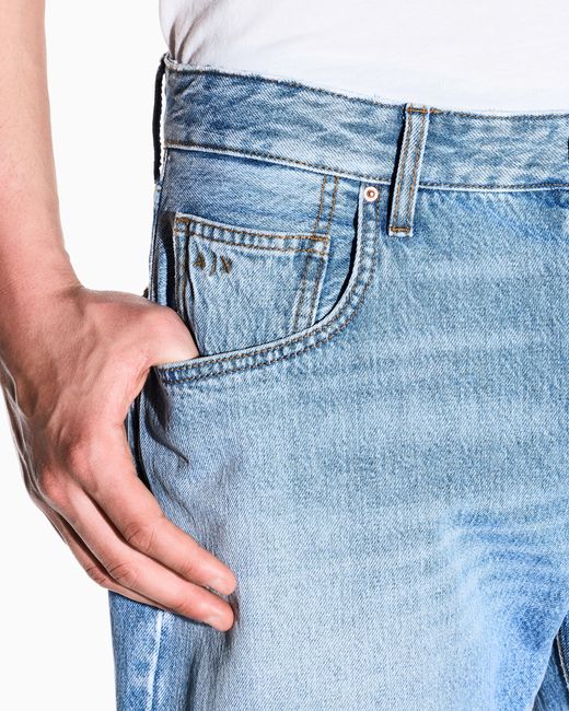 ARMANI EXCHANGE Blue Oversized Fit 5 Pockets Denim Pant for men