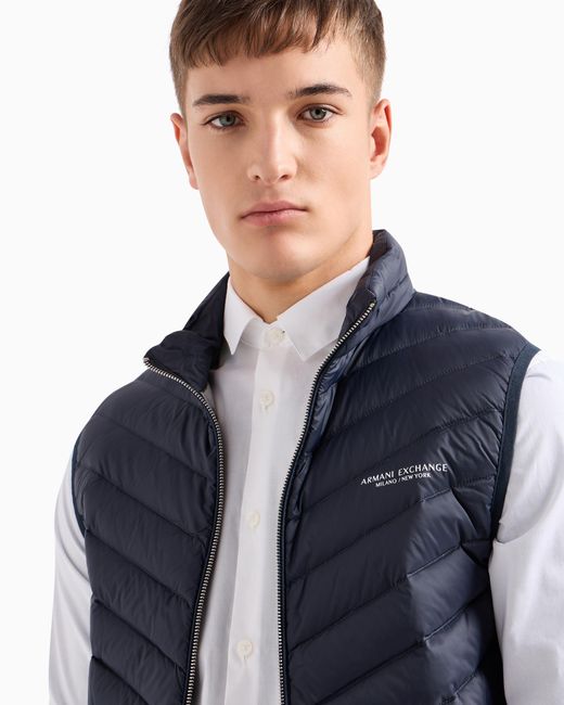 Camisa Slim Fit De Popelín De Algodón Elástico ARMANI EXCHANGE de hombre de color White