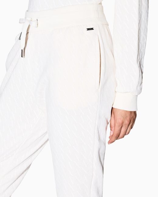 ARMANI EXCHANGE White Allover Logo Sweatpants