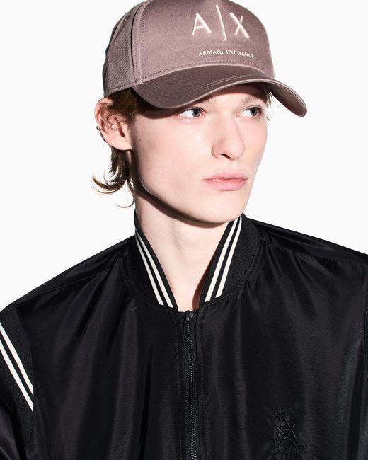 ARMANI EXCHANGE Gray Cap With Visor And Logo for men