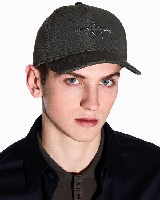 ARMANI EXCHANGE Green Cap With Visor And Logo for men