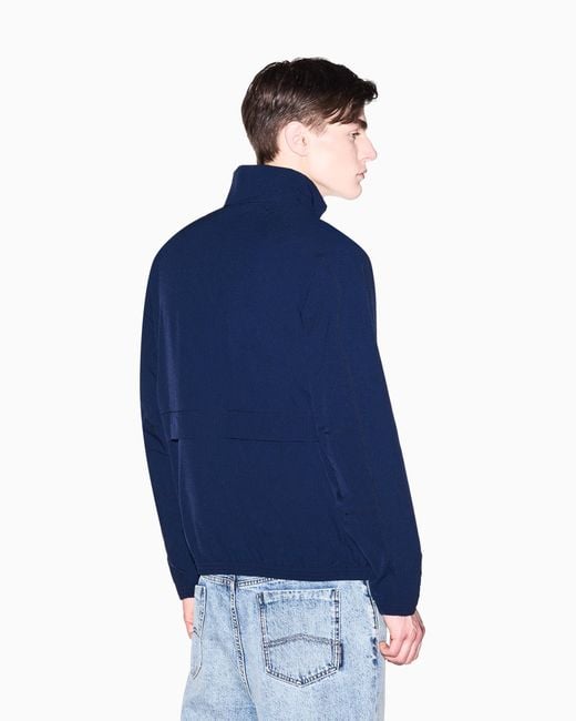 ARMANI EXCHANGE Blue Technical Fabric Blouson for men