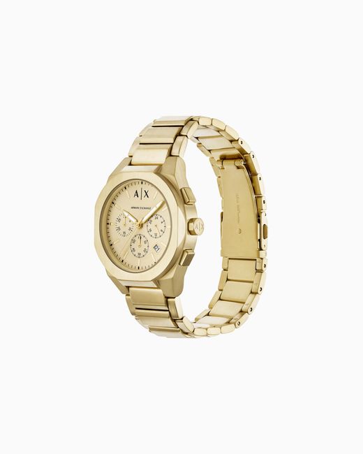 ARMANI EXCHANGE Metallic Sync Chronograph-Tone Stainless Steel Watch Pair Gift Set for men
