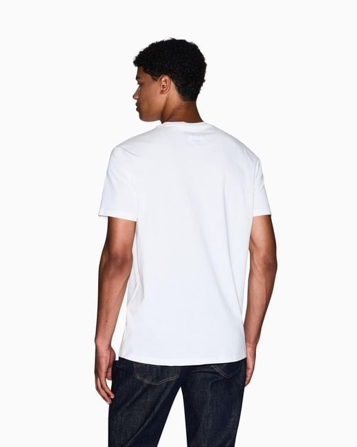 ARMANI EXCHANGE White Regular Fit T-Shirt Icon for men