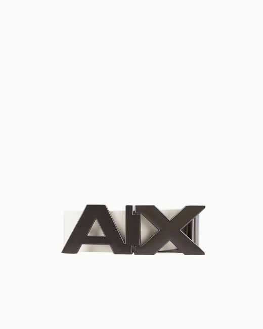 ARMANI EXCHANGE White Plate Belt for men