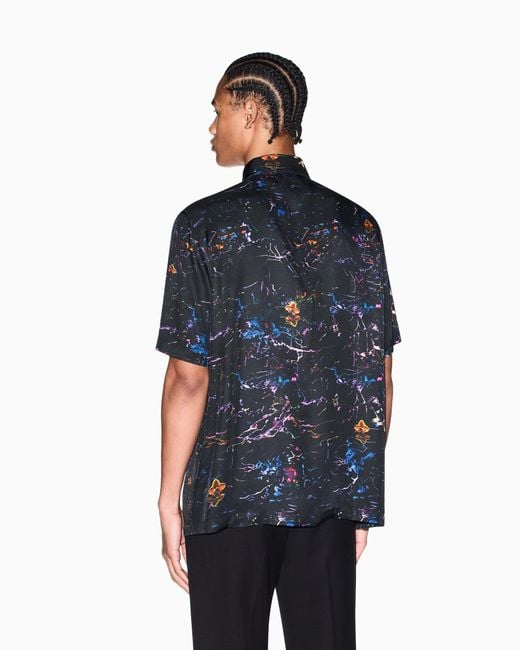 ARMANI EXCHANGE Black Viscose Twill Shirt for men