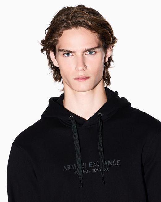 ARMANI EXCHANGE Regular Fit Hoodie Aus Baumwoll-French-Terry Essential in Blue für Herren