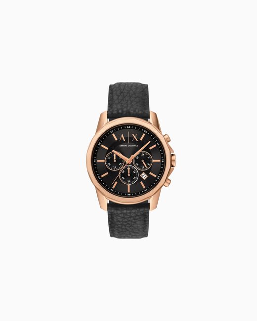 Montre Chronographe En Caoutchouc Noir ARMANI EXCHANGE pour homme en coloris Black