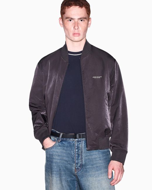 ARMANI EXCHANGE Blue Nylon Blouson Jacket for men