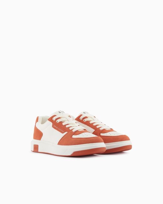 ARMANI EXCHANGE Pink Technical Fabric Sneakers for men