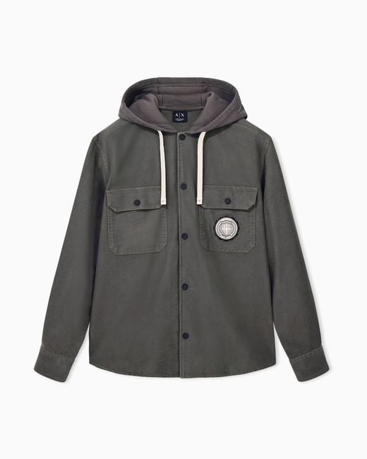 ARMANI EXCHANGE Gray Oversized Shirt for men