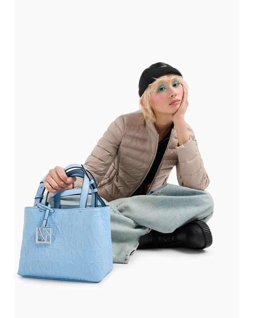 Shopper Piccola Con Manici E Tracolla di Armani Exchange in Blue