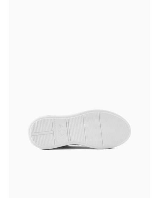 Armani Exchange White Sneakers mit dicker Sohle