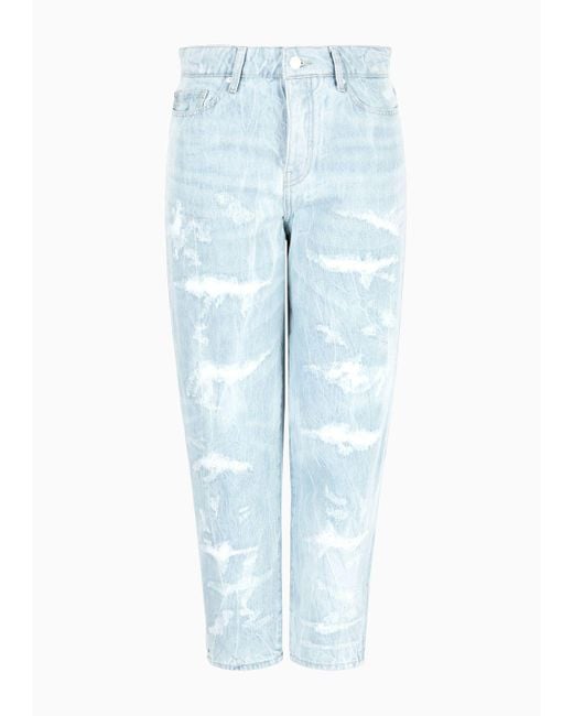 Armani Exchange Blue J51 Carrot Fit Jeans In Comfort Cotton Denim