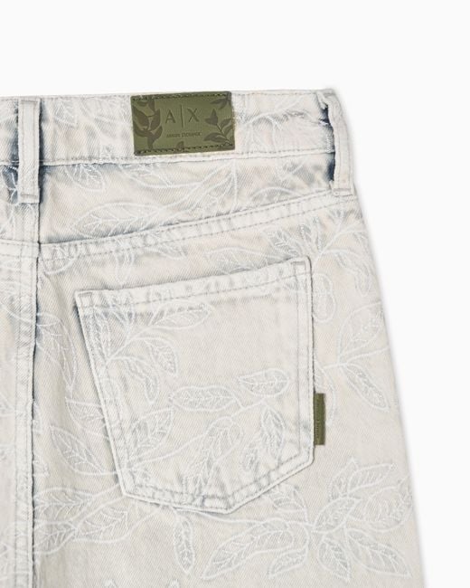 ARMANI EXCHANGE White Relaxed Fit Bleached Denim Jeans With Vintage Effect