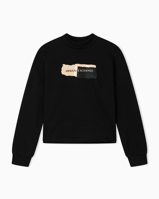 ARMANI EXCHANGE Black Crewneck Sweatshirt
