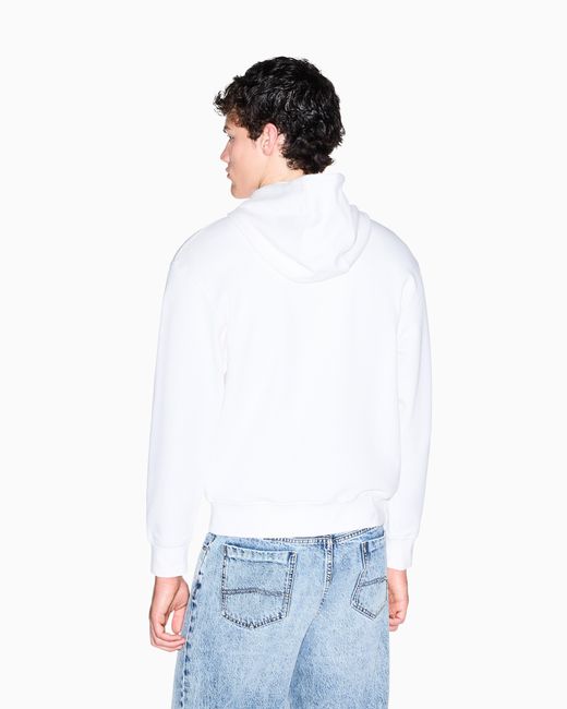 ARMANI EXCHANGE White Zip-Up Cotton Sweatshirt for men