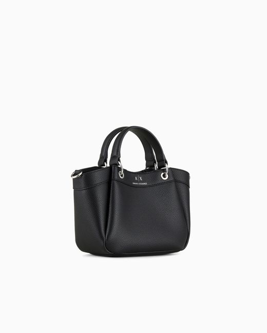 ARMANI EXCHANGE Black Small Handbag With Degradè Shoulder Strap