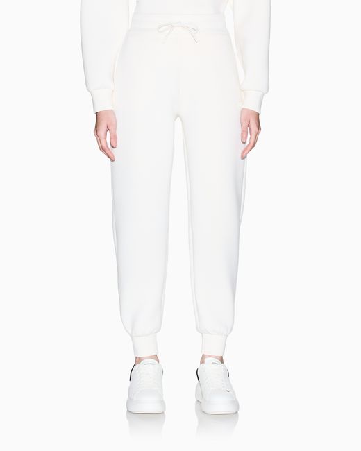 ARMANI EXCHANGE White Viscose Scuba Fabric Trousers