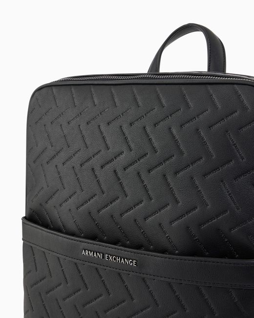ARMANI EXCHANGE Black Technical Fabric Backpack for men