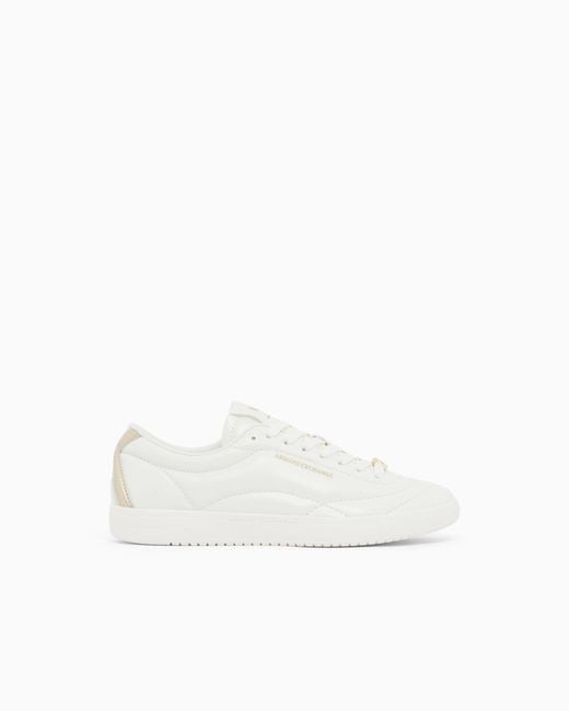 ARMANI EXCHANGE White Sneakers With Coated Upper And Rubber Sole