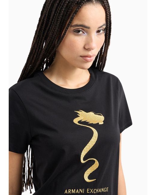Armani Exchange Black Lunar New Year T-shirt