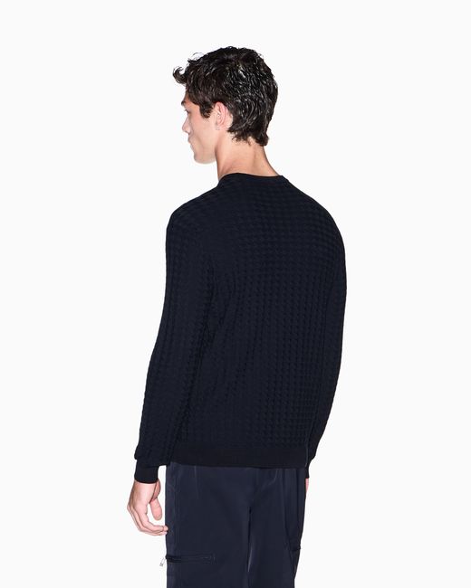 ARMANI EXCHANGE Blue Regular Fit Pullover Viscose Blend for men