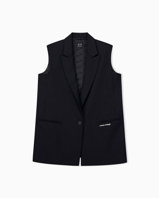 ARMANI EXCHANGE Blue Regular Fit Waistcoat Fabric Blend