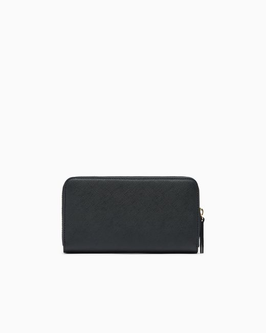 ARMANI EXCHANGE Black Coated Wallet With A Zip Around Closure