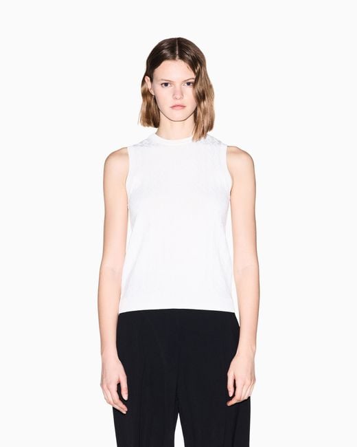 ARMANI EXCHANGE White Allover Logo Top