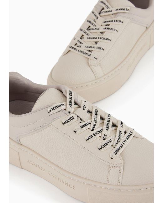 Armani Exchange White Sneakers In With Contrasting Back