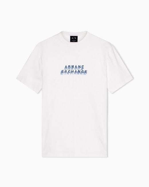 ARMANI EXCHANGE White Classic Slim Fit Cotton Jersey T-Shirt for men