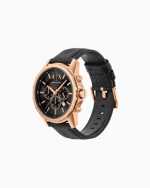 ARMANI EXCHANGE Black Chronograph Rubber Watch for men