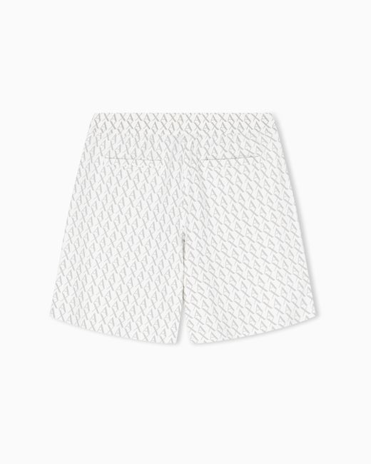 ARMANI EXCHANGE White French Terry Shorts With An All-Over Pattern Essential for men