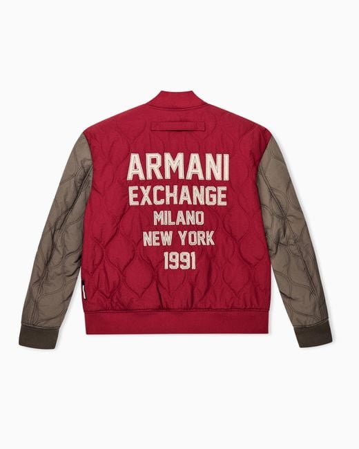 ARMANI EXCHANGE Red Padded Blouson Jacket for men