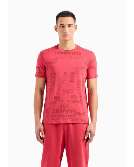 Camisetas De Corte Estándar Armani Exchange de hombre de color Pink