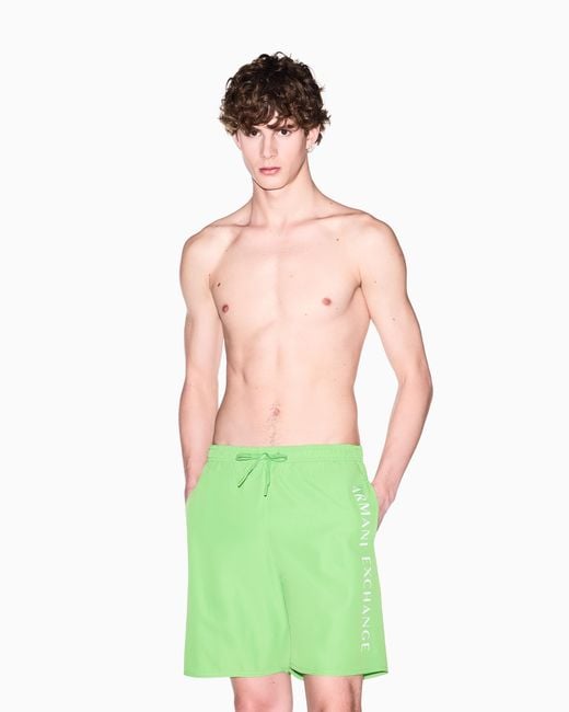 ARMANI EXCHANGE Gray Swimsuit With Side Logo for men