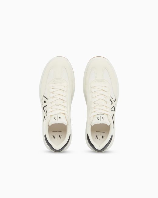ARMANI EXCHANGE White Sneakers With Contrasting Logo for men