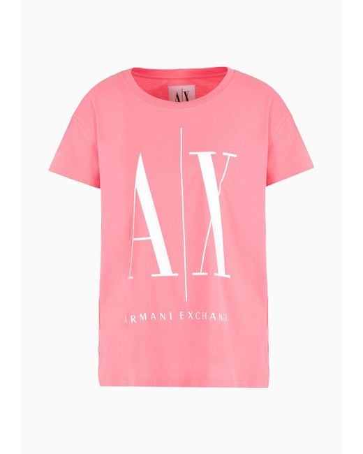 Armani Exchange Pink Icon Logo Boyfriend Fit T-shirt