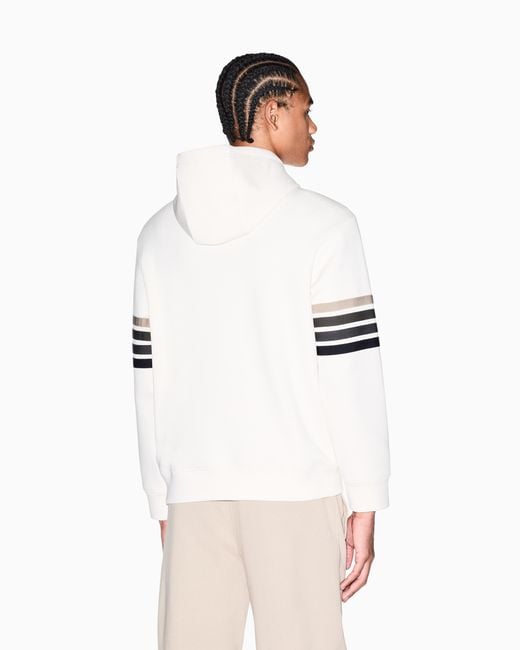 ARMANI EXCHANGE White Structured Hoodie for men