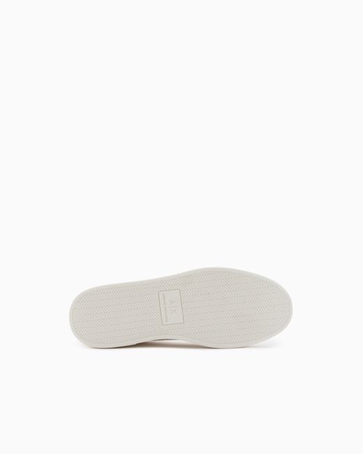ARMANI EXCHANGE White Sneakers With Webbing And Rubber Sole for men