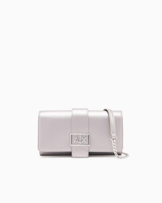ARMANI EXCHANGE White Wallet On Chain With Asv Logo