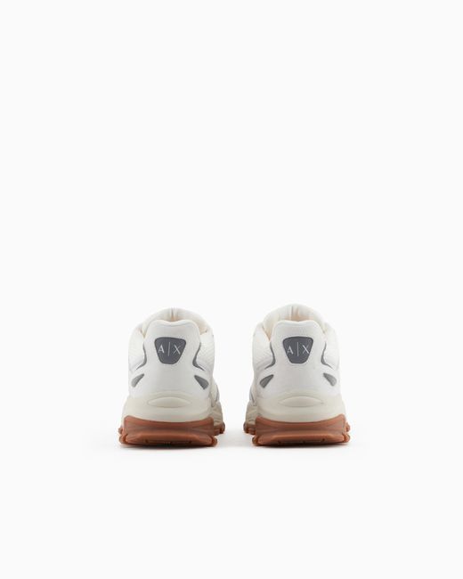 Baskets En Mesh Avec Semelle Surdimensionnée ARMANI EXCHANGE pour homme en coloris White